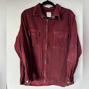 Vintage FG Maroon Corduroy Zip Light Jacket